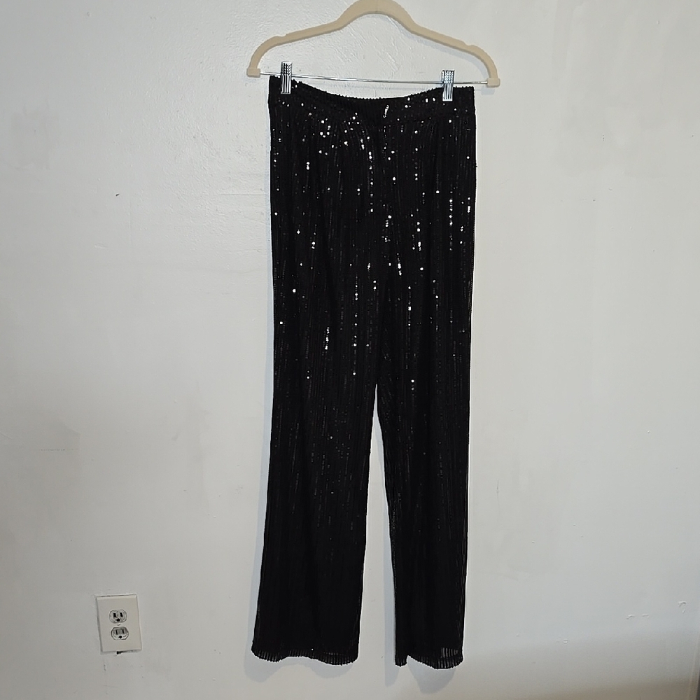 Elegant Black Sequin Pants